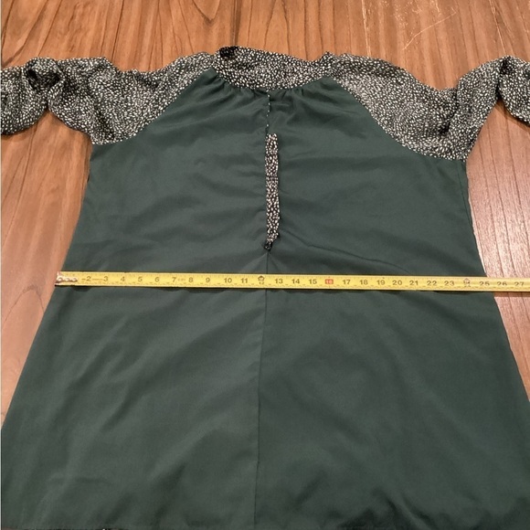 Joie Limited Edition Balloon Long Sleeve Green Flowy Chiffon Fall Mini Dress - Picture 7 of 9